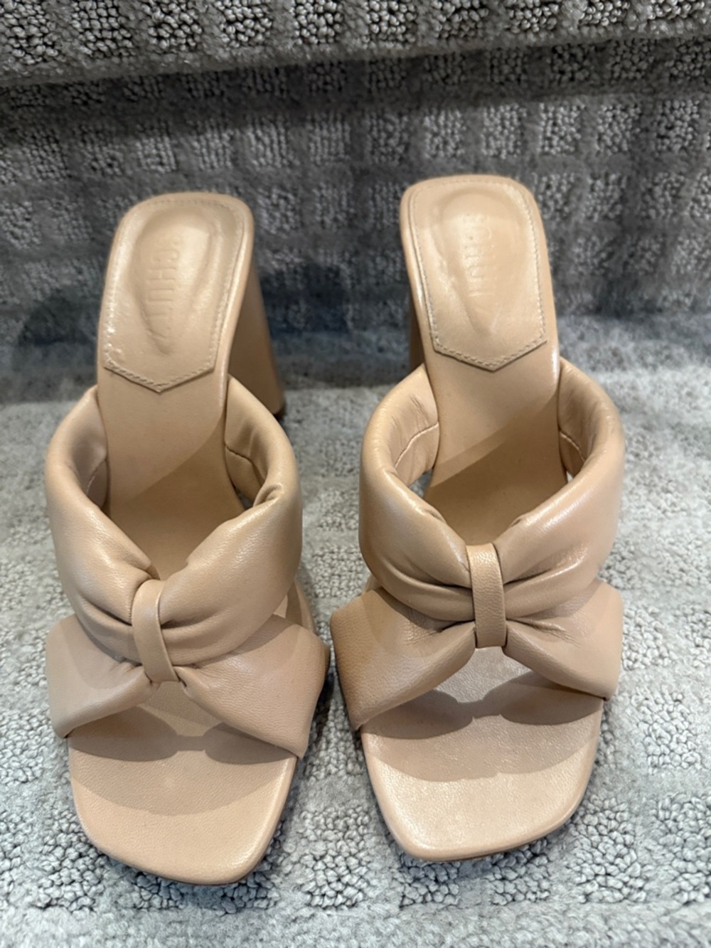 Neutral Knot-Front Slide Mules - Women's Tan
